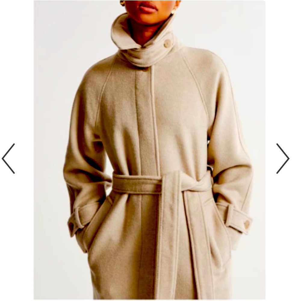 Women’s Small Abercrombie Wool- Blend Funnel Neck Coat